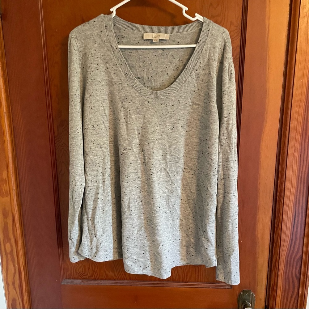 Loft grey with black specs women’s sweater